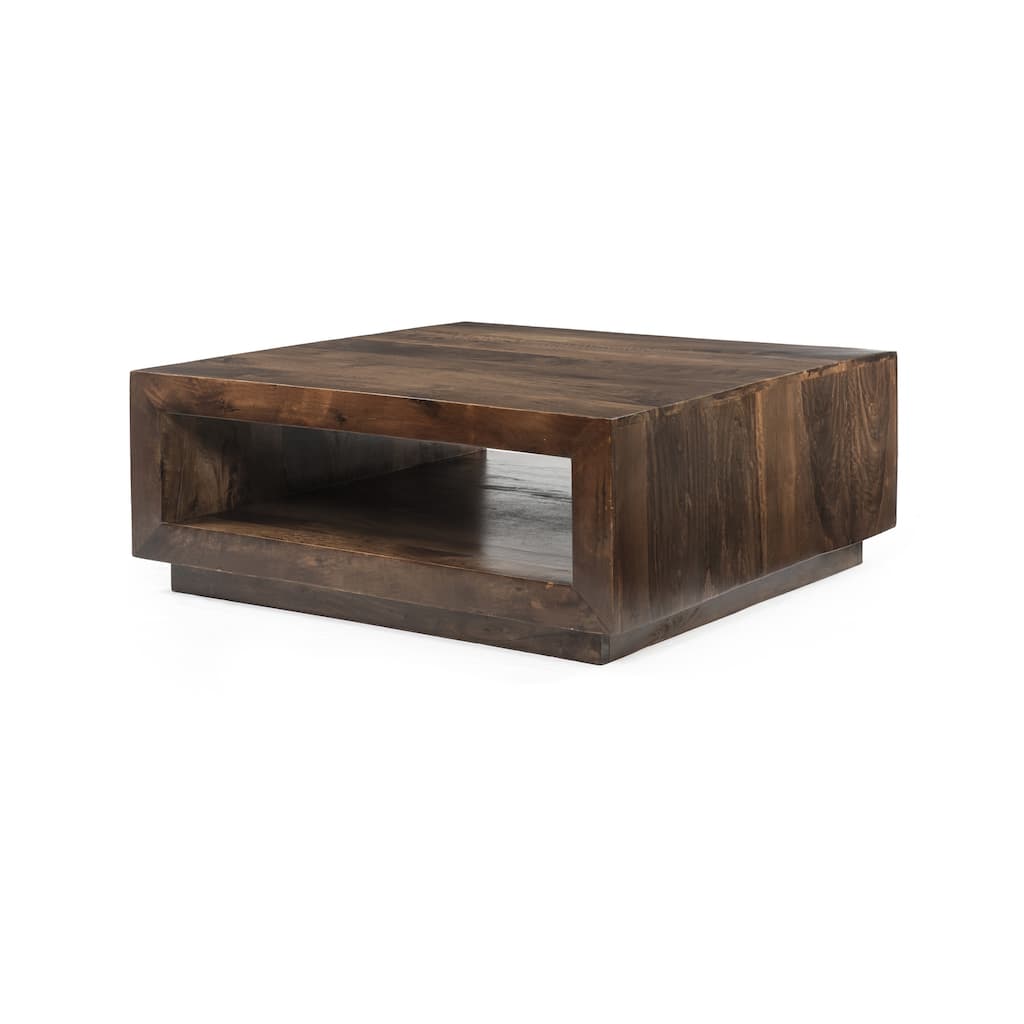 Coffee Table End Table Premium Solid Wood Square Coffee Table Brown
