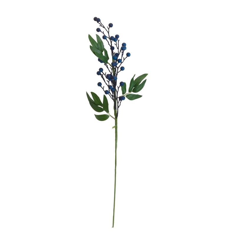 Elements Set of 6 Artificial Blueberry Branch, 25 Inch - N/A