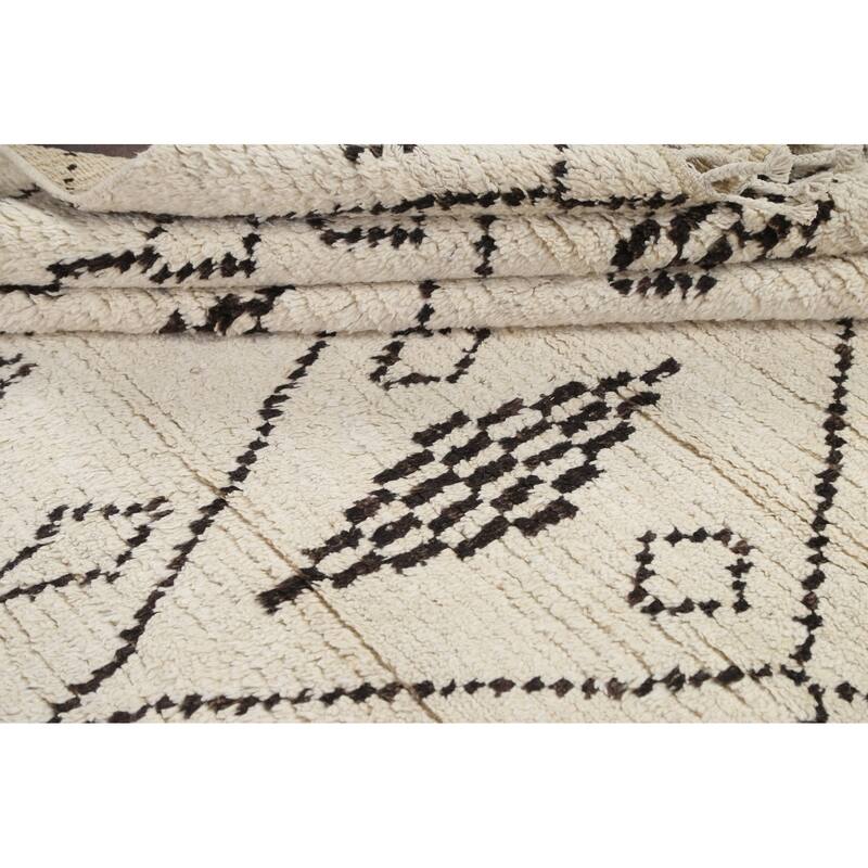 Tribal Vegetable Dye Moroccan Berber Oriental Area Rug Wool Handmade - 6'1" x 9'4"