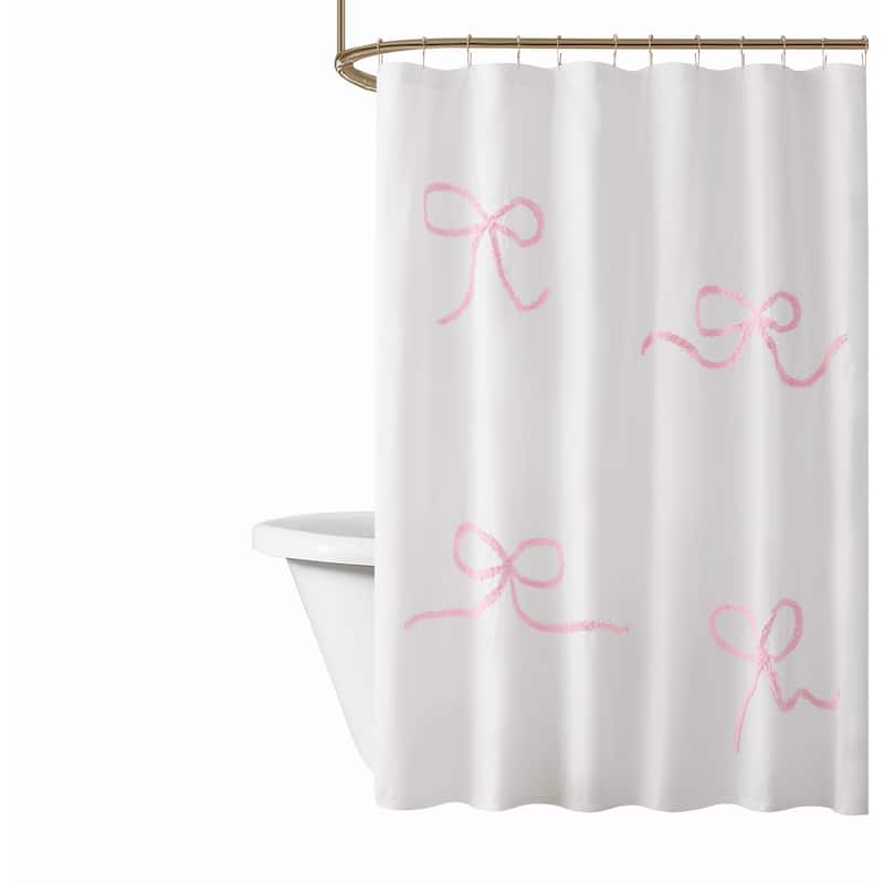 Truly Soft Textured Bow Shower Curtain - Pink