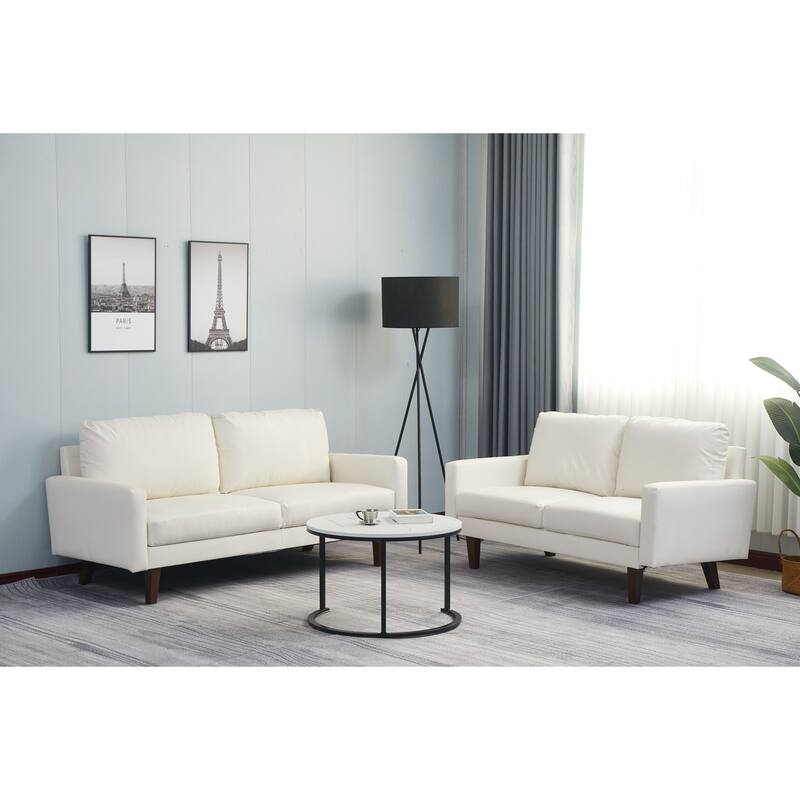 Faux leather 2 Piece Loveseat and Sofa Living Room Set