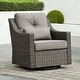 preview thumbnail 94 of 105, Murphy Outdoor Wicker Patio Outdoor Sofa Swivel Chair Coffee Table 1 Chair - Gray Wicker-Brownish Gray
