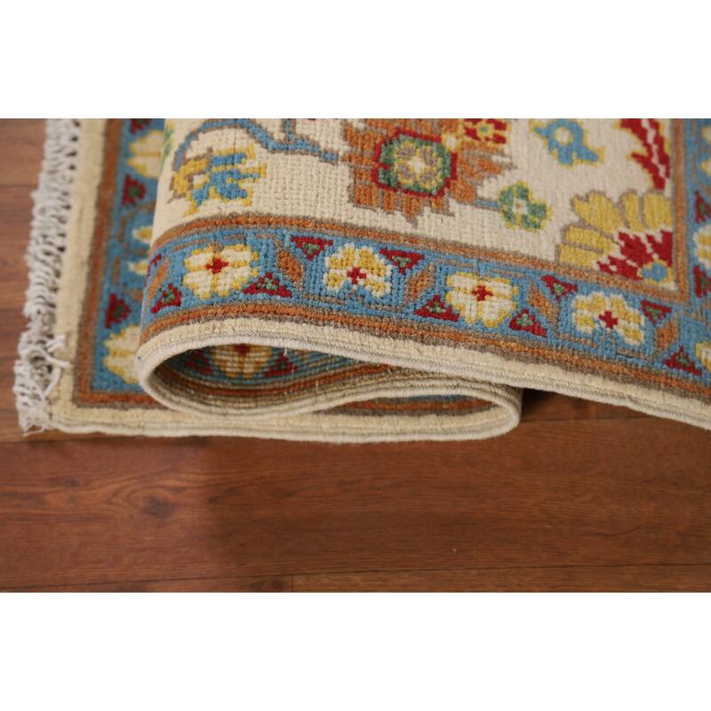 Floral Kazak Oriental Foyer Rug Traditional Hand-Knotted Wool Carpet - 2'0" x 3'0"