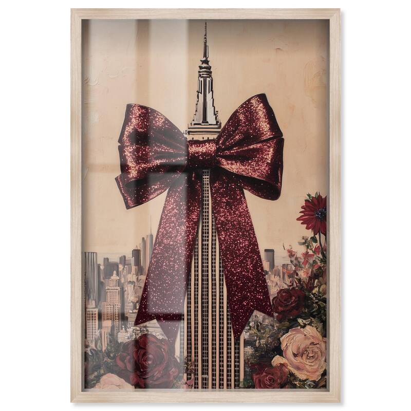 Sparkling Empire State Building Shadowbox by Art Remedy - Natural - 10" x 15"