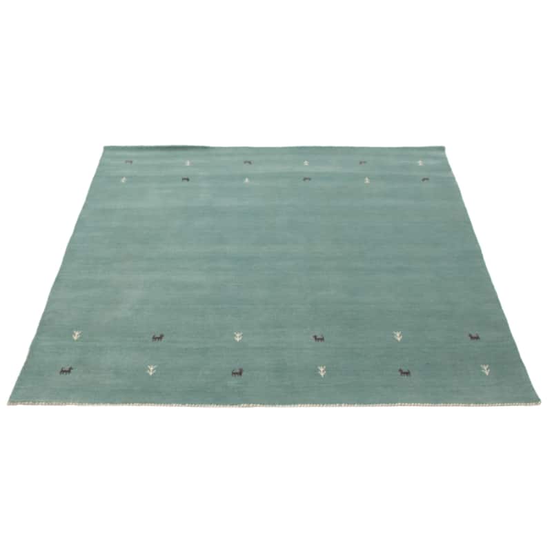 Kashkuli Gabbeh Blue Rug 6'7" x 6'7" - 6'7 x 6'7