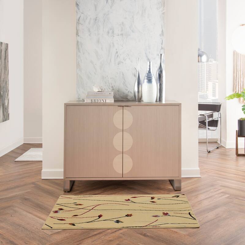 Nourison Grafix Floral Botanical Transitional Area Rug - 2' x 4' - Cream