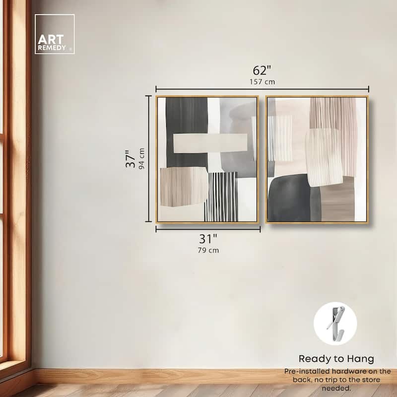 Floating Shapes II Canvas Set of 2 by Art Remedy