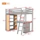 preview thumbnail 3 of 16, Solid Wood Maximized Space Twin Size Loft Bed Kids Bed with Ladder Shelves and Desk Kids Furniture, Gray