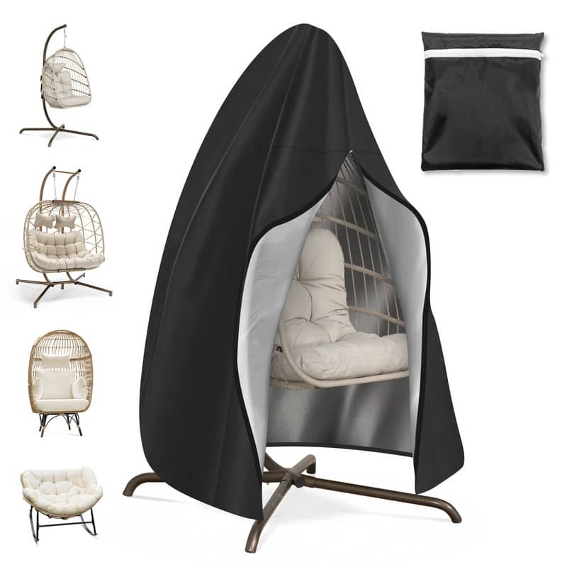 FINCATI Outdoor Royal Rocking Papasan Chair, Luxury Cozy Outdoor Rocking Chair, 450 lbs Indoor Extra Large Recliner Chair