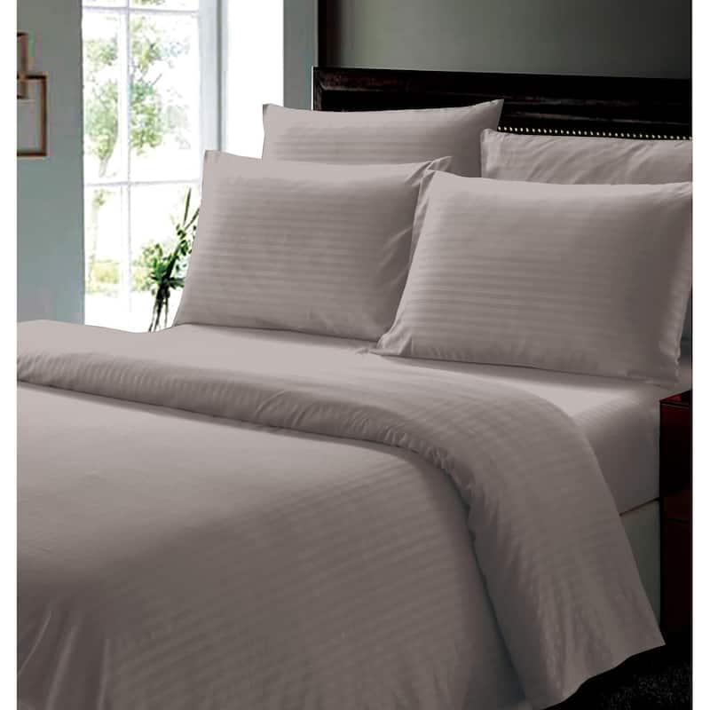 FAITH, HOPE, LOVE HOME DÉCOR 6 Piece Full Stripe Sheet Set includes 1 Flat Sheet 1 Fitted Sheet 4 pillow cases,Charcoal - Full - Charcoal