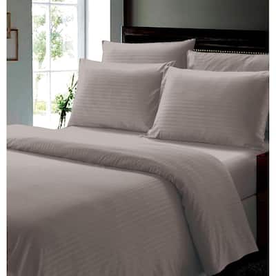 FAITH, HOPE, LOVE HOME DÉCOR 6 Piece Queen Stripe Sheet Set includes 1 Flat Sheet 1 Fitted Sheet 4 pillow cases-Charcoal