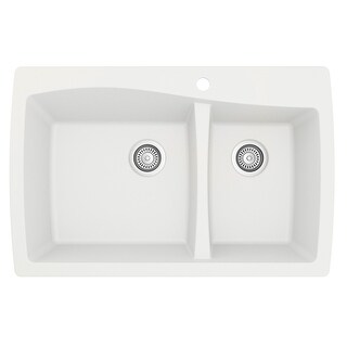 Karran Drop-In Quartz 60/40 Double Bowl Kitchen Sink