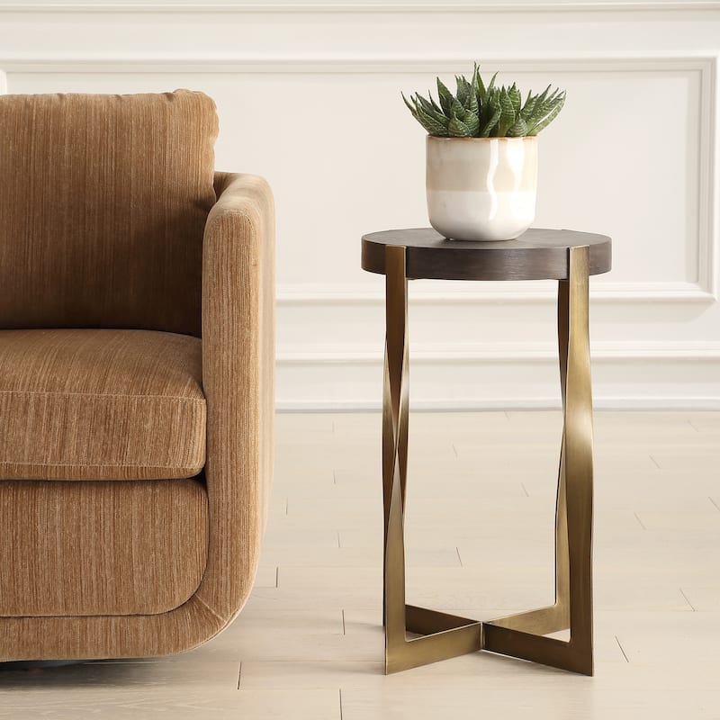 Side Accent Table - 24" - Brass Finish