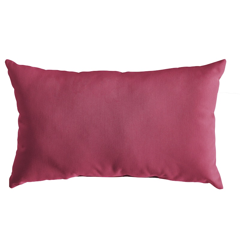 Sunbrella Canvas Indoor/Outdoor 13x20 Knife Edge Pillow (Single) - 13 in H x 20 in W x 6 in D - Canvas Hot Pink