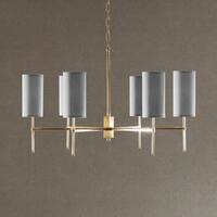 Conrad Grey/Gold Metal Chandelier with Grey Fabric Drum-shaped Shade by Hampton Hill