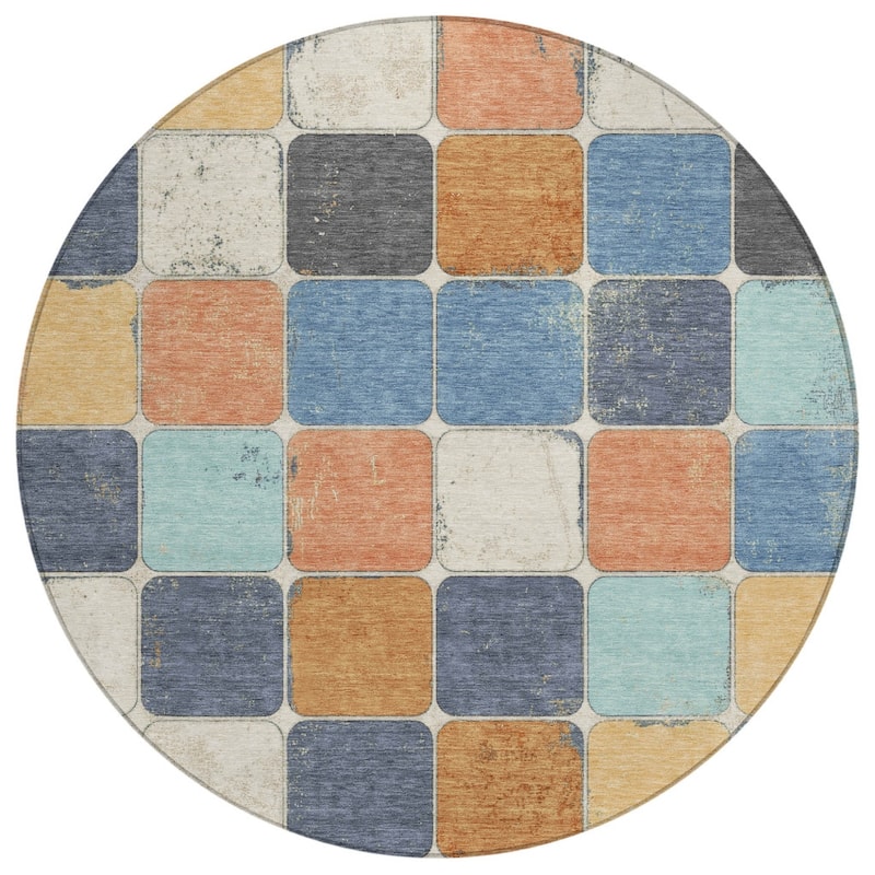 HomeRoots Geometric Transitional Rectangle Outdoor Rug