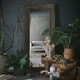 preview thumbnail 5 of 4, Retro Distressed Hollow Wood Full-length Floor Mirror 71x31 - Antique Brown