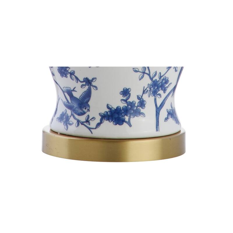 Penelope 22" Chinoiserie LED Table Lamp, Blue/White by JONATHAN Y