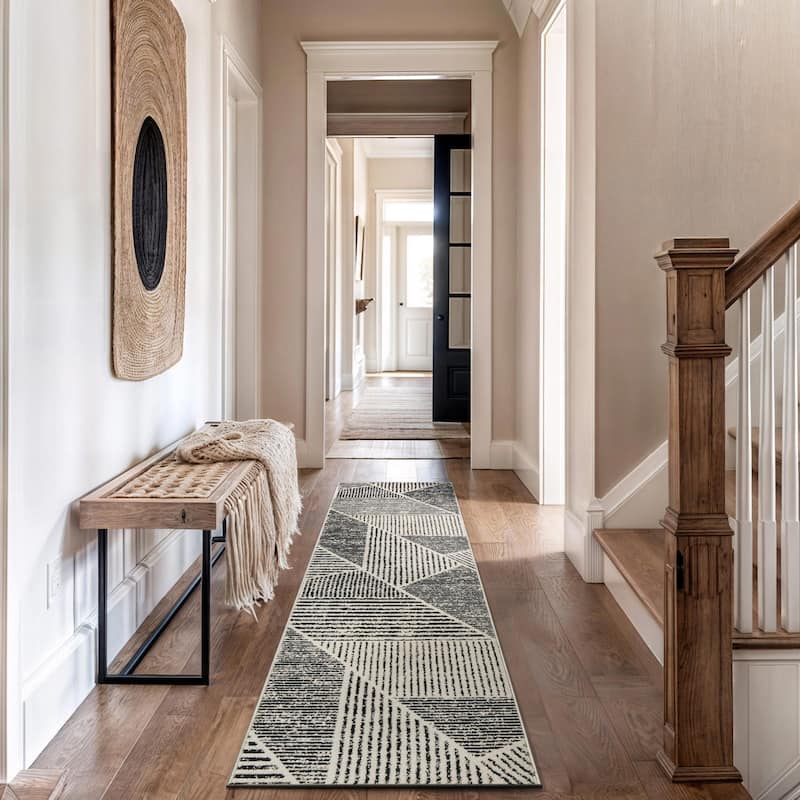 Southwestern Geometric Area Rug - Beige - 2' 3" x 12'