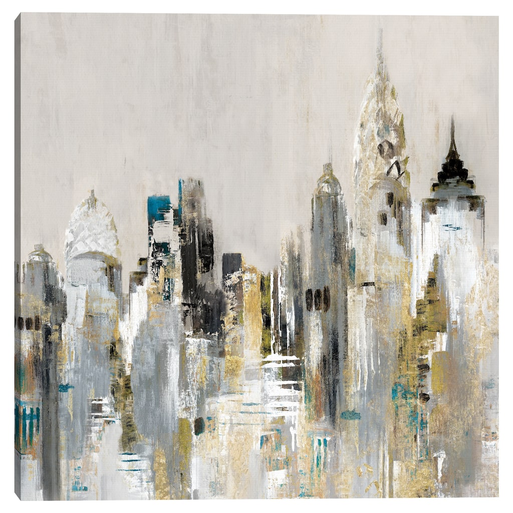 Golden Cityscape by Lera Canvas Art Print