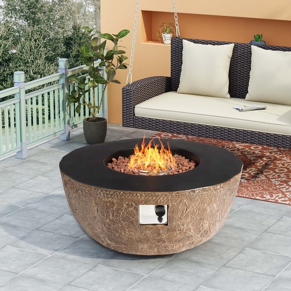 42 in Round Gas Fire Pit With 50000 BTU Heat Output Bed Bath & Beyond