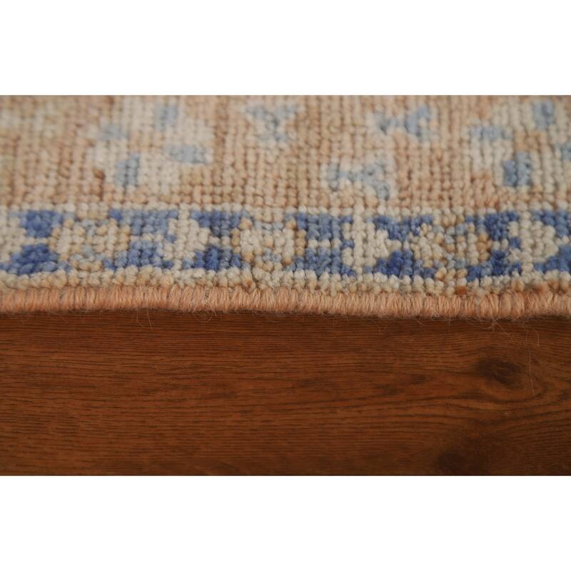 Hand Knotted Oriental 100% Wool Carpet Transitional Geometric Oranges & Rust Oushak Area Rug - 3' 11'' X 2' 11''