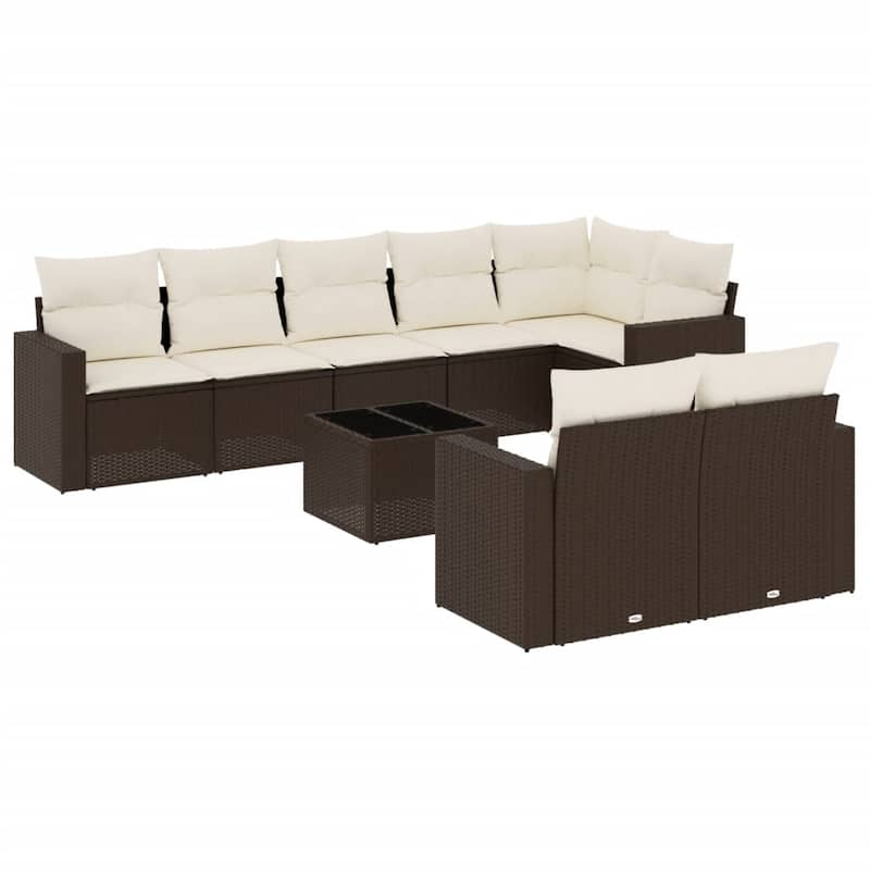 vidaXL Garden Sofa Set Brown - 21.7 x 21.7 x 14.6