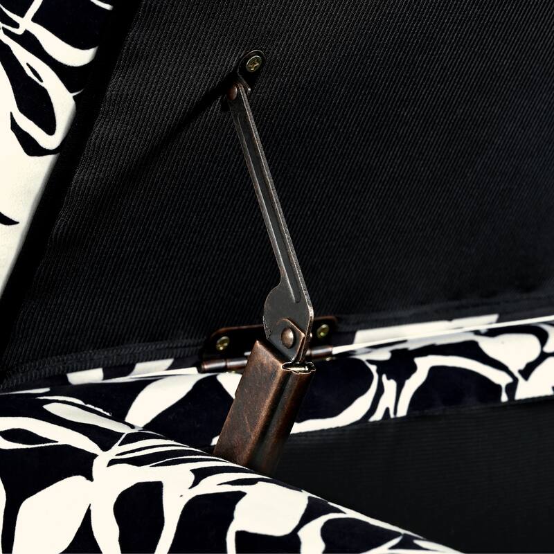 Luxury Storage Ottoman with Floral Patterned Fabric