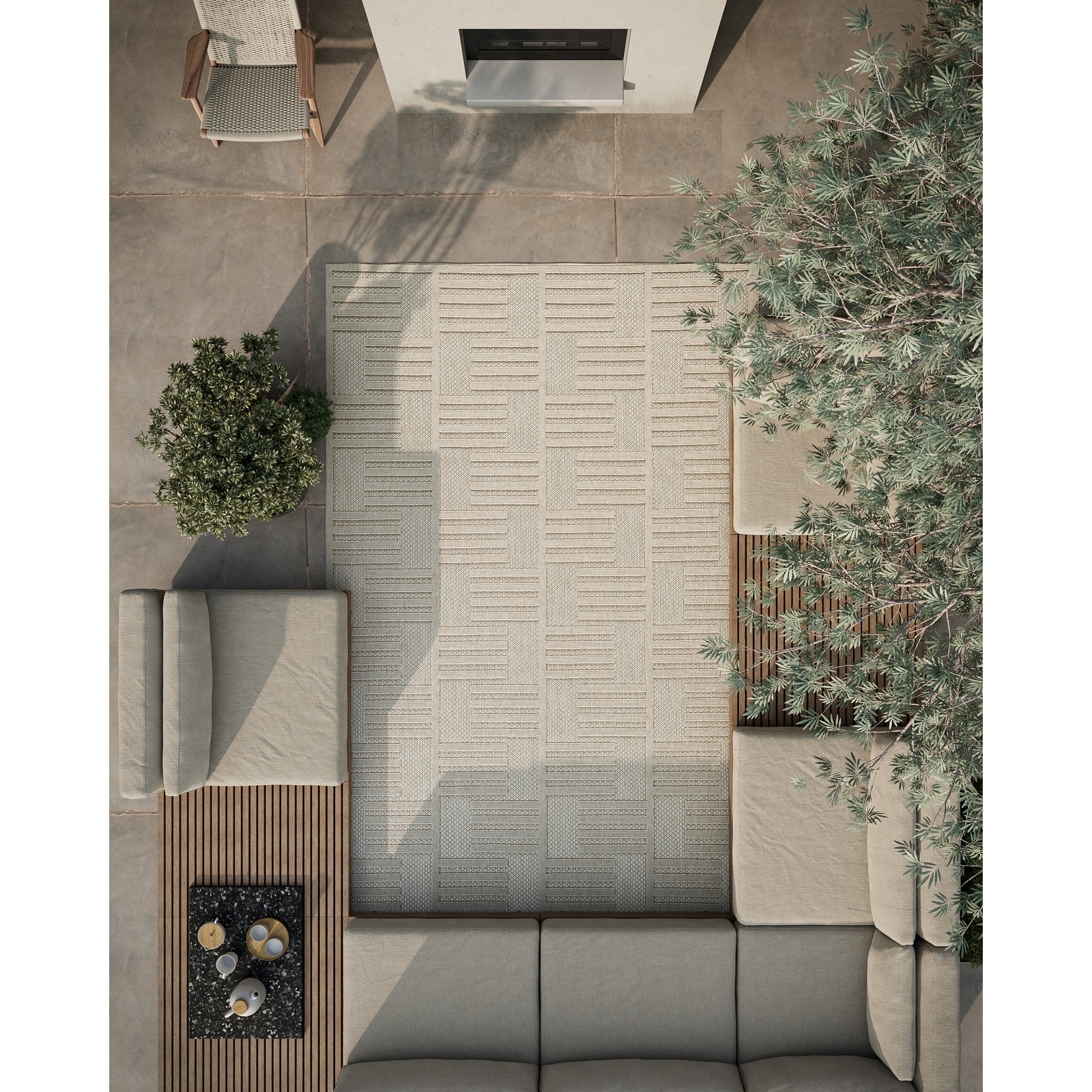 Momeni Vines Geometric Indoor Outdoor Rug