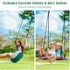 preview thumbnail 4 of 8, 660lbs Swing Set for Backyard with Saucer Swing, Climbing Net, Trapeze Bar, Slide, Outdoor Playset for Kids