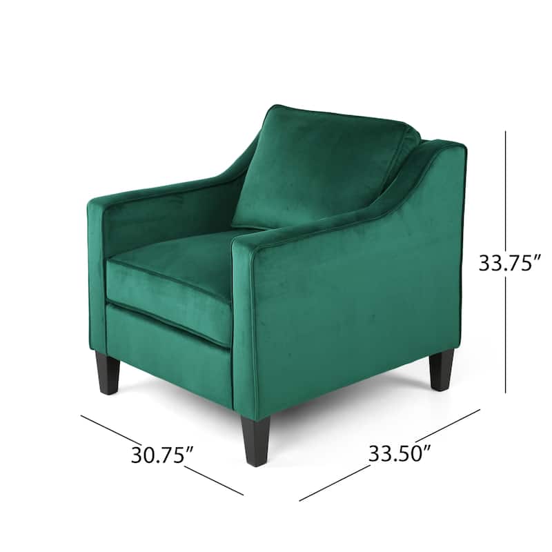 Milo Contemporary Velvet Club Chair by Christopher Knight Home - 30.75" W x 33.50" L x 33.75" H