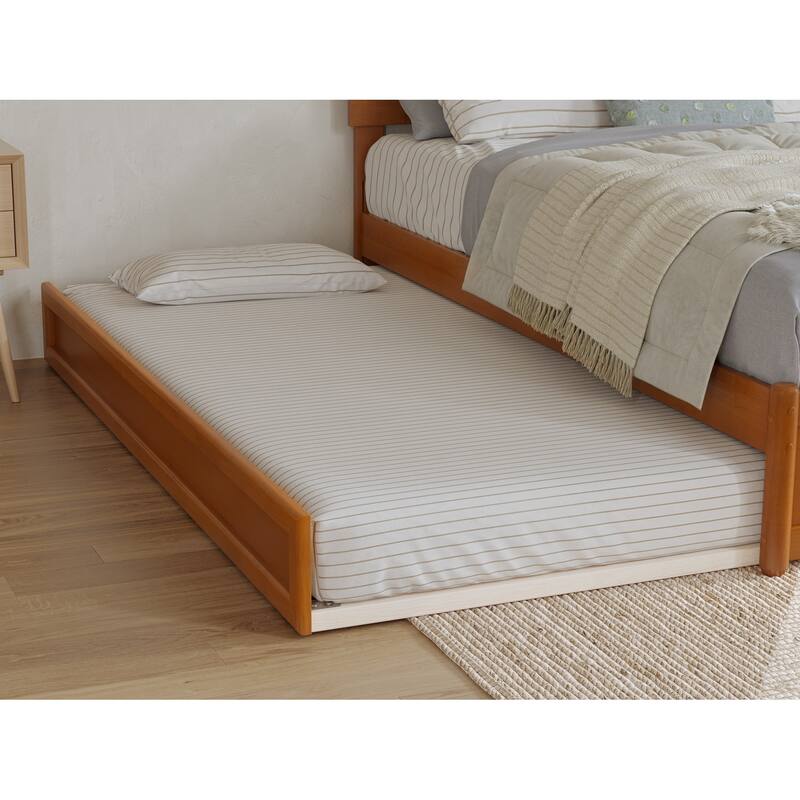 Wesley Platform Bed with Panel Footboard and Twin Trundle