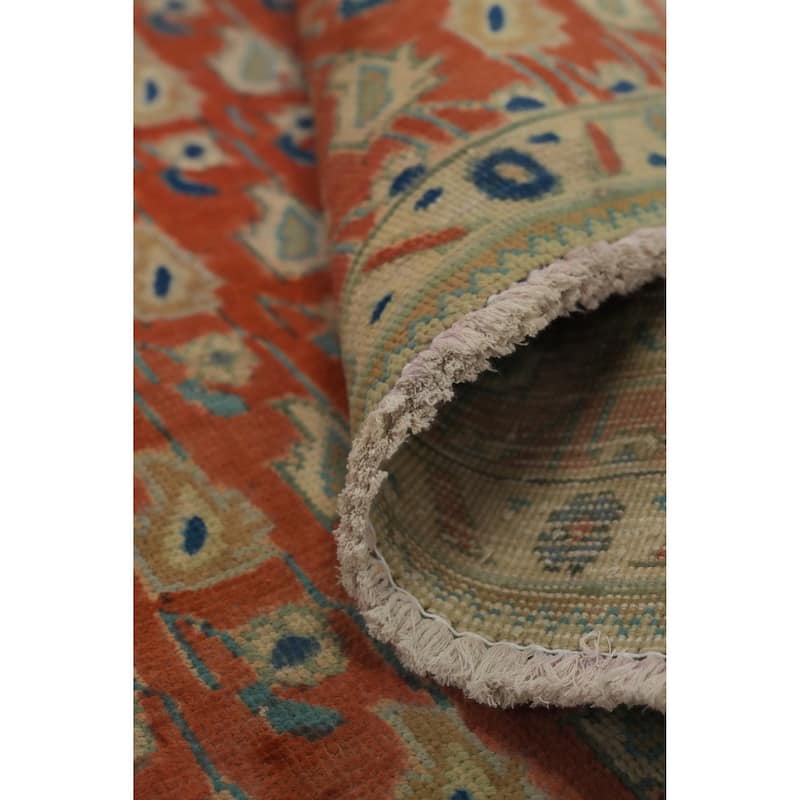 Hand Knotted Oriental 100% Wool Carpet Traditional All-Over Oranges & Rust Tabriz Area Rug - 4' 7'' X 3' 0''