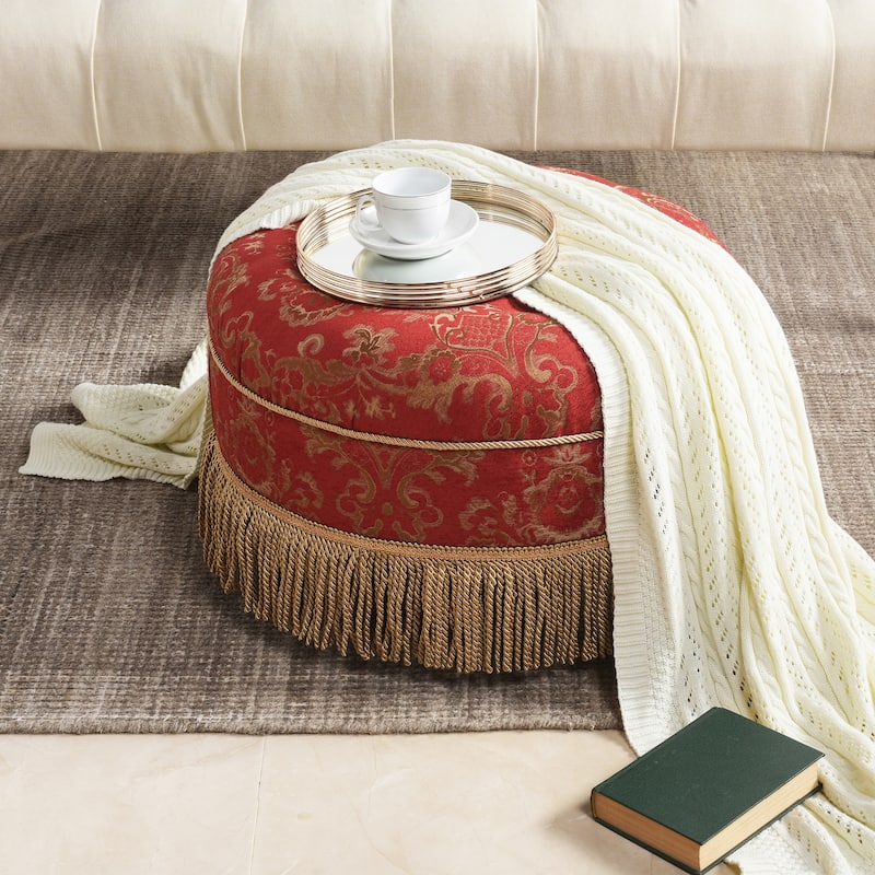 Yolanda 24" Upholstered Round Accent Ottoman