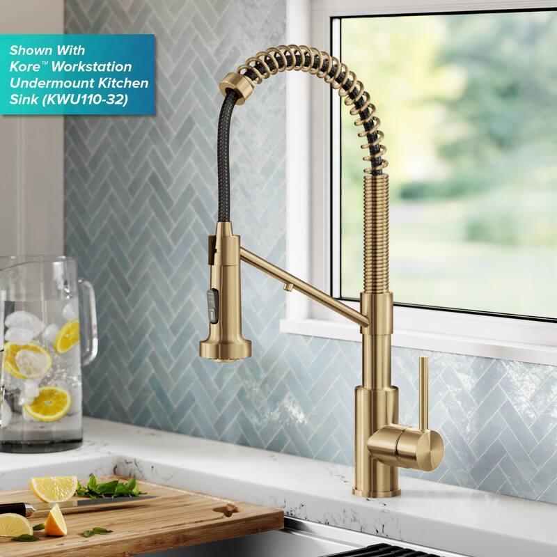 Kraus Bolden 2-Function 1-Handle Commercial Pulldown Kitchen Faucet