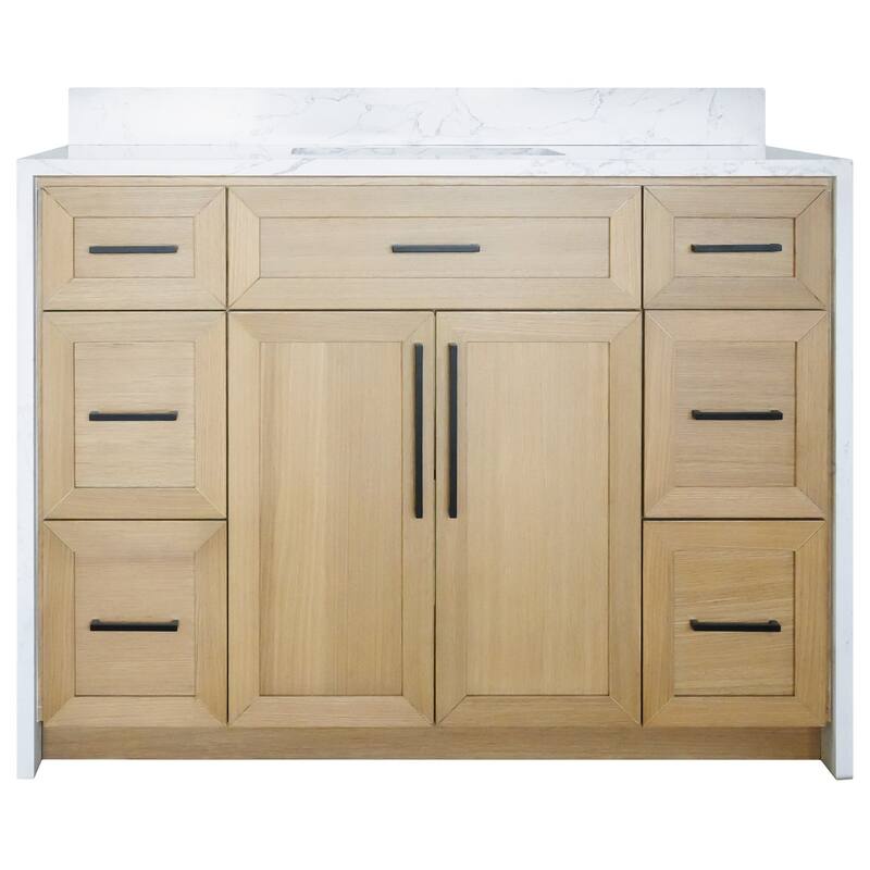 KitchenBathCollection Palisade 48" Waterfall Vanity with Engineered Marble Top