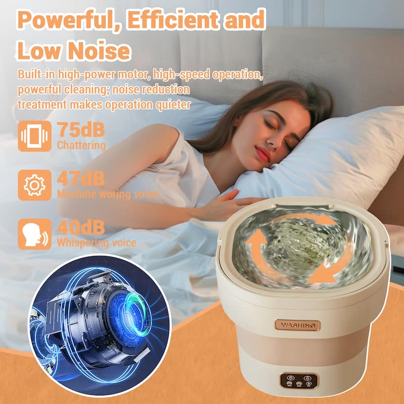 12L Mini Portable Washing Machine and Dryer for RV Travel Hotel Laundry - N/A