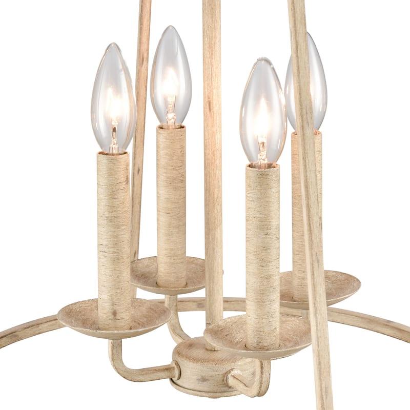 Elk Home Ellisville Antique Cream Finish 4 Light Chandelier