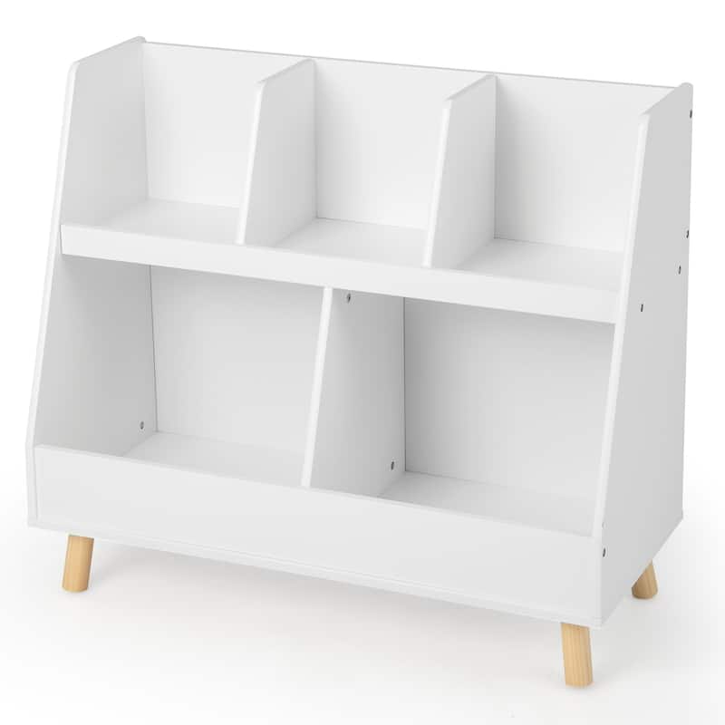 Costway 5-Cube Kids Bookshelf and Toy Organizer Wooden Storage - See Details