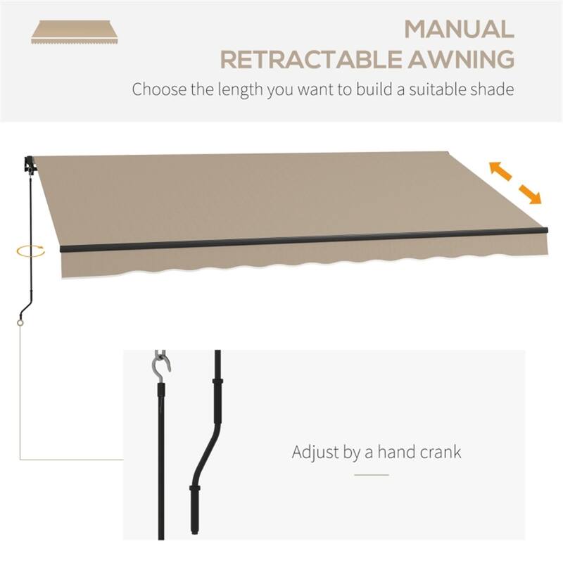 156"x118" UV Protection Outdoor Awning with Aluminum Frame and Adjustable Angle - 156" W x 118" D