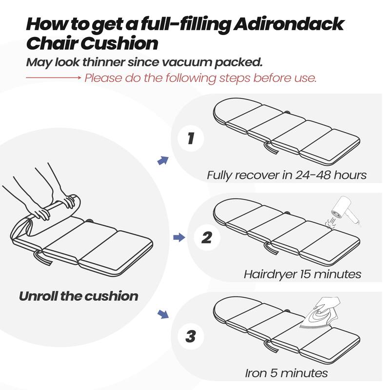 Outdoor Adirondack Chair Cushion Sunbrella / Fabric Patio Chair Pad