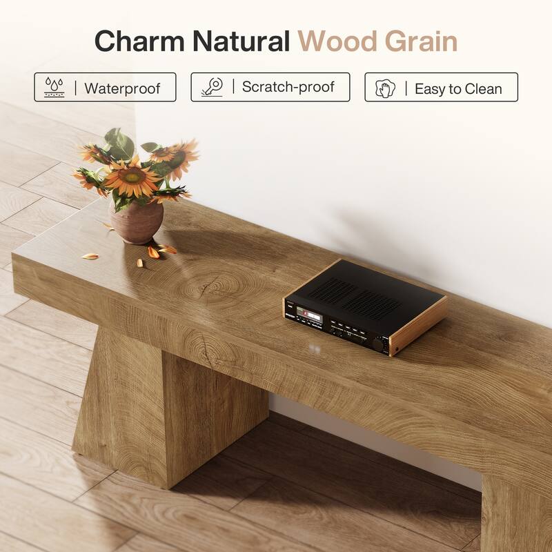 63'' TV Stand for 75 Inch TV, Farmhouse Entertainment Center with Sturdy Wooden Base