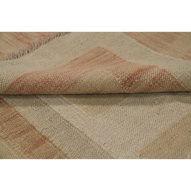 Hand Woven Oriental 100% Wool Carpet Southwestern Tribal Oranges & Rust Kilim Area Rug - 5' 10'' X 4' 0''