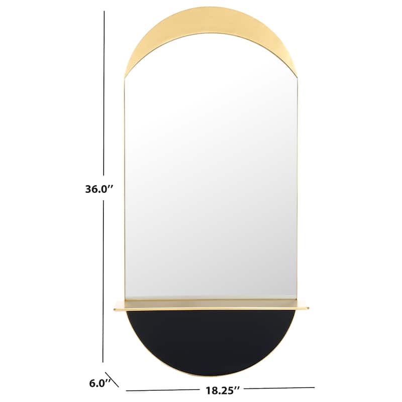 SAFAVIEH Wessley Modern 18 x 36-inch Oval Decorative Accent Mirror - 18.3 in. W x 6 in. D x 36 in. H