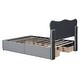 preview thumbnail 8 of 14, Full Size PU Leather Upholstered Platform Bed with 4 Drawers