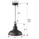 preview thumbnail 17 of 17, 1-Light Industrial Farmhouse Single Dome Pendant Light Hanging Lamps - ‎11 x 11 x 8.5 inches