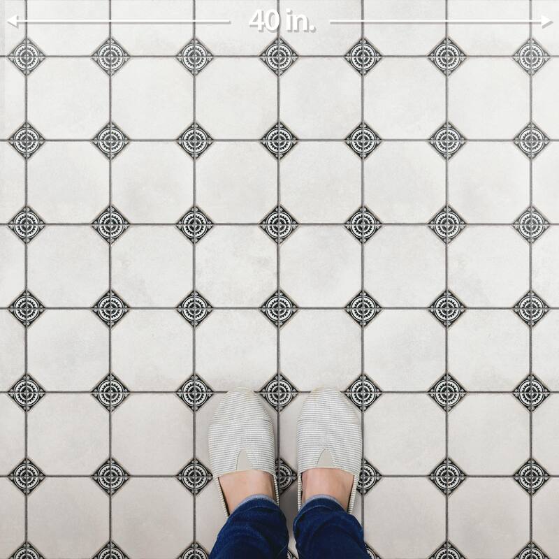 Merola Tile Englishtown Black 12-7/8" x 12-7/8" Porcelain Floor and Wall Tile