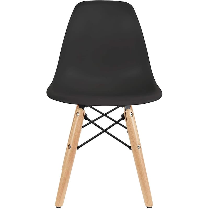Kids Toddler Chair Side No arm Armless Natural Wood Legs Eiffel For Kitchen Desk Work Bedroom Playroom Preschool - Black