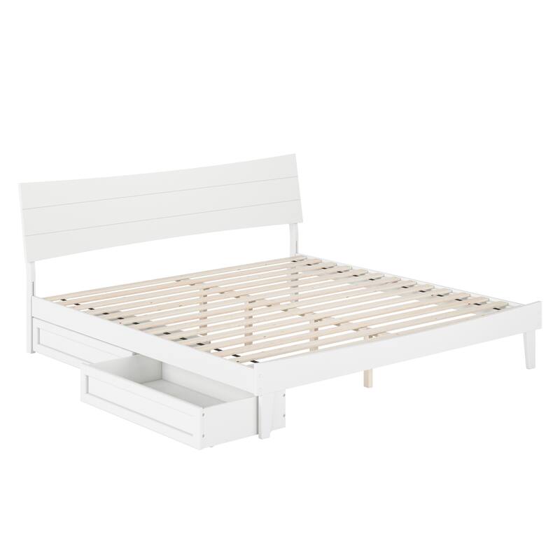 Phoenix Wood Platform Bed with Storage Drawers