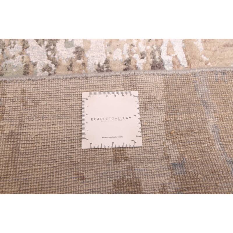 ECARPETGALLERY Hand-knotted Legacy Tan Silk, Wool Rug - 2'6 x 12'0